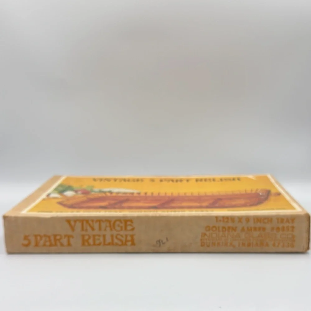 Indiana Glass Co Divided Golden Amber Relish/Fruit Tray